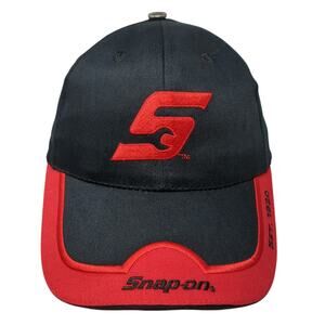 Snap-on Strapback Hat Black One Size Colorblock Embroidered Vent Holes